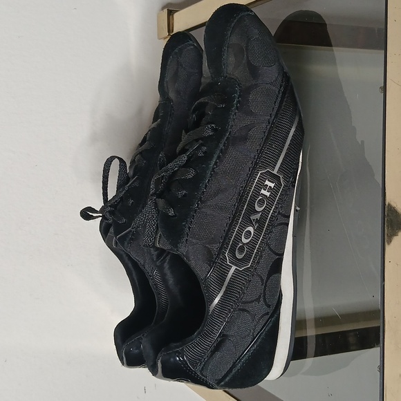 Coach Hilary black signature monogram tennis shoes size 8 - Picture 5 of 15